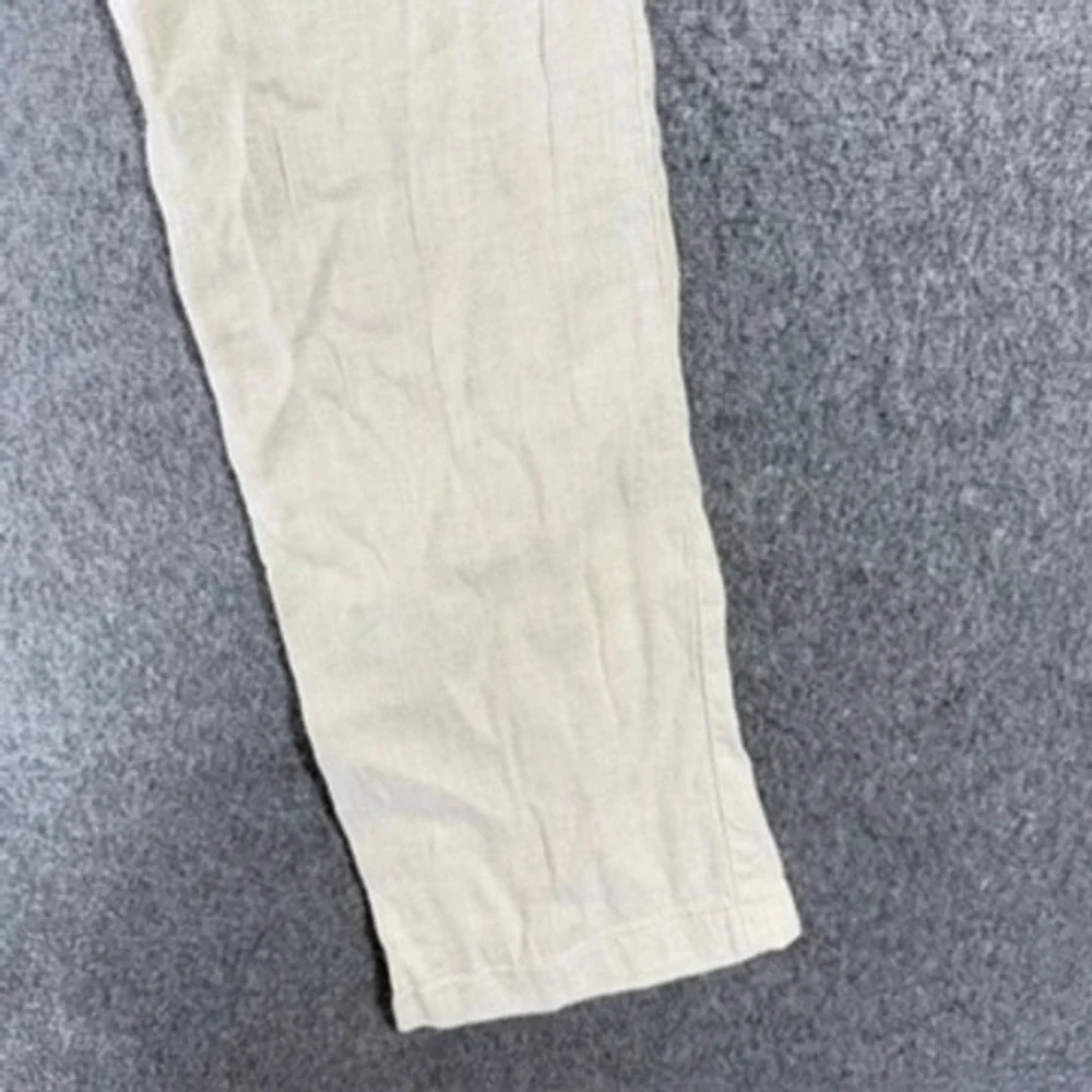 Tommy Bahama Mens Beige Linen Blend Elastic Waist Relaxed Straight Pants Size M
